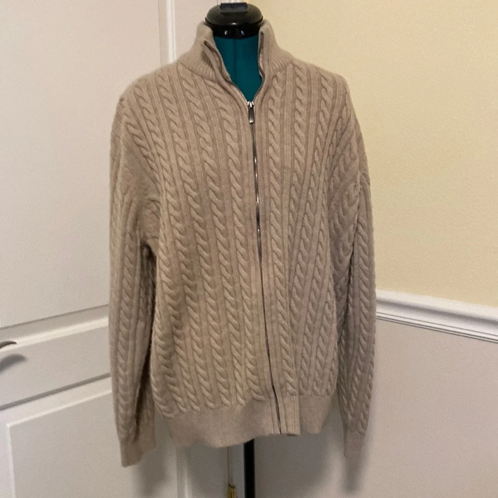 NWOT J.CREW BIEGE KNIT ZIP UP SWEATER